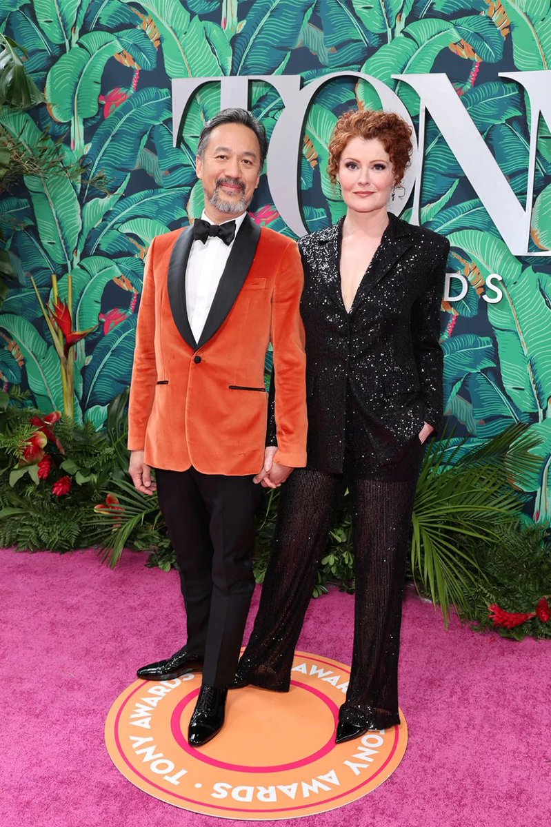 rebeccawisocky's tweet photo. So proud to be this guy’s arm candy. Congratulations to @lapchichu &amp; all of the magnificent talent honored last night @TheTonyAwards @CBS 🥰 https://t.co/RParz4AV6f