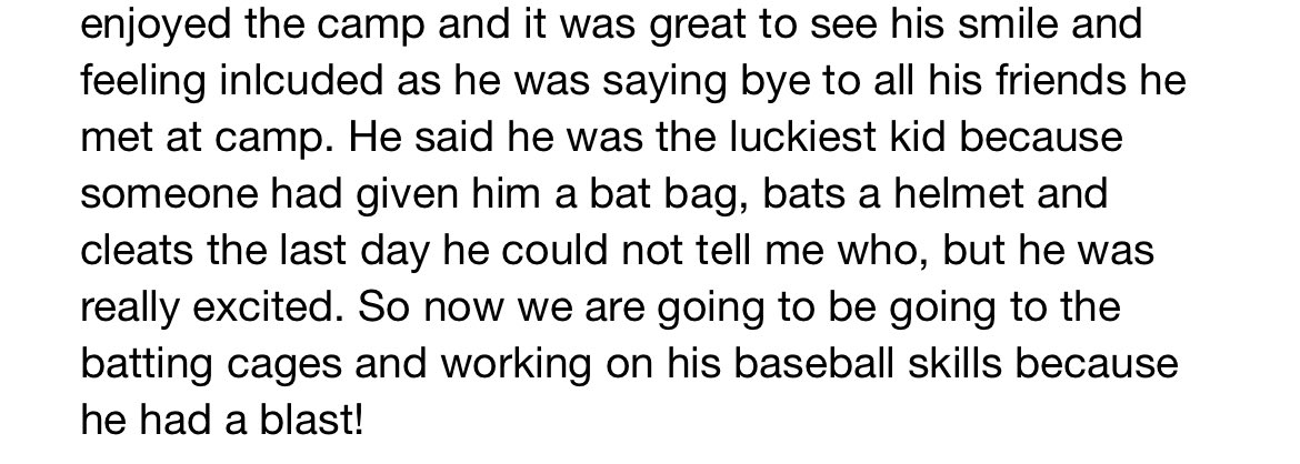 On top of the camp experience, it’s always special getting feedback about our players. Jose Lopez asked if he could donate some gear to one of the campers. He brought it the last day and had a huge impact on one of OUR future guys. Thank you Jose! 

#OrangeBaseball | #ICCU