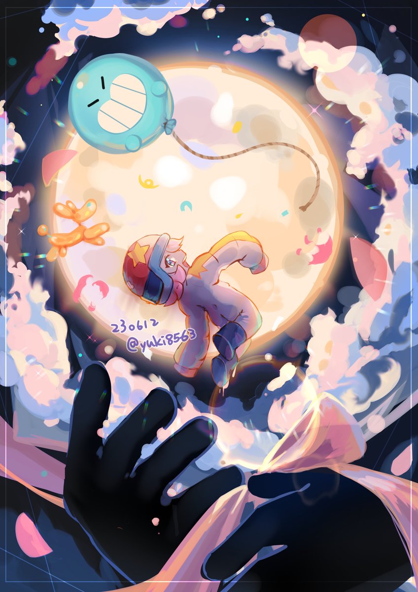 yuki8563_'s tweet photo. 🎈☄️
Fly Me to the Moon.
And let me play among the stars~
#BrawlStarsArt #BrawlstarsGus #BrawlstarsBonnie https://t.co/RHbP5qN2Zg