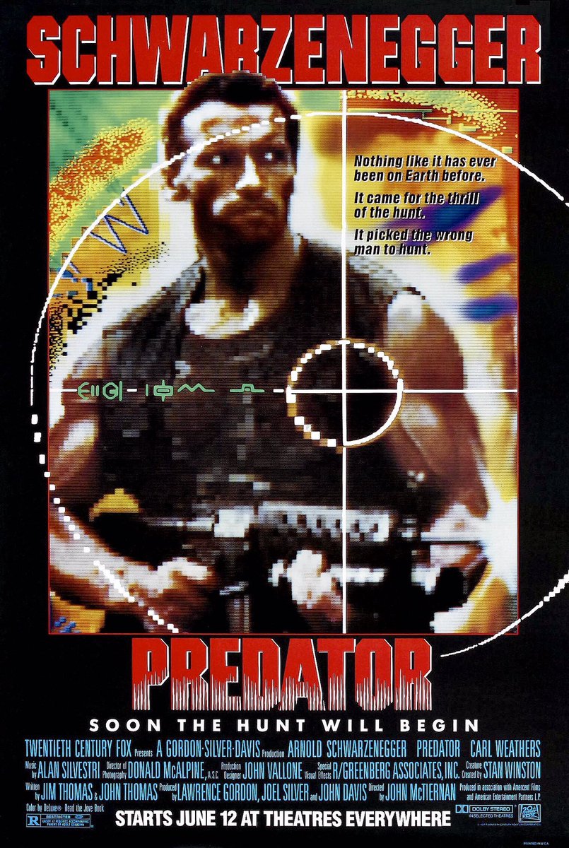 Happy 36th Anniversary to PREDATOR! 🥳🎉

#Predator #ElpidiaCarrillo #SonnyLandham #RichardChaves #PeterCullen #KevinPeterHall #RGArmstrong #DonaldMcAlpine #JohnVallone #JohnFLink #MarkHelfrich #JimThomas #JohnThomas #LawerenceGordon #JoelSilver #JohnDavis #JohnMcTiernan