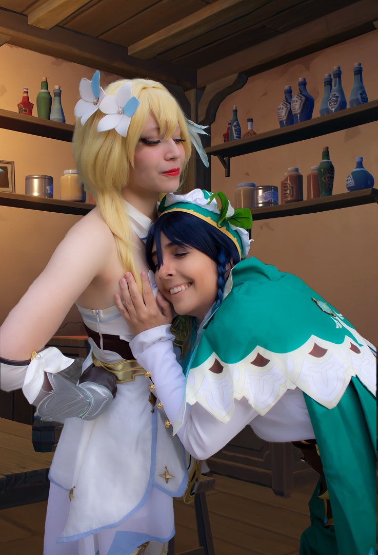 jessdcos's tweet photo. Happy Brazilian Valentine's day ❤️ thanks @teficosplay for being such a perfect Lumine! #venlumi #venti #lumine #GenshinImpact https://t.co/jRYVTKGPjA