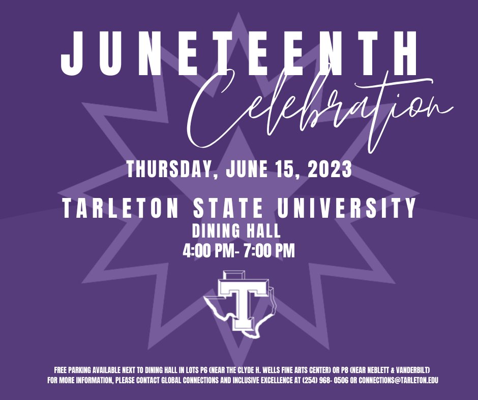 Join us for a Juneteenth Celebration this Thursday, Jun. 15 from 4-7 PM at the Dining Hall! Free parking is available next to the Dining Hall. #Juneteenth