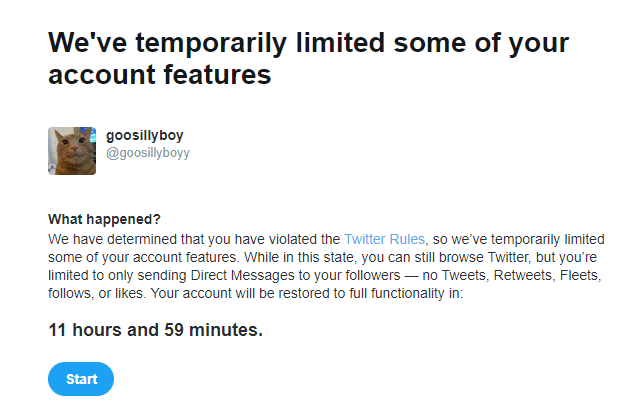 i got locked for 12 hours because i said kill yourself to a  bot