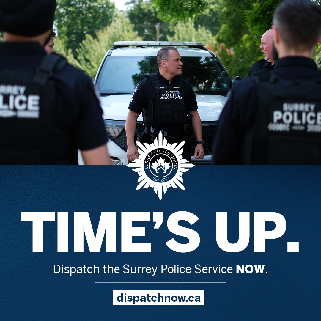 surreypolunion's tweet photo. We need more police officers on the ground NOW.
Surrey needs leadership prioritizing safety. Mayor Locke is stalling on following British Columbia’s Solicitor General’s recommendation to fully transition to a local police force.
#bcpoli #surreybc #dispatchnow