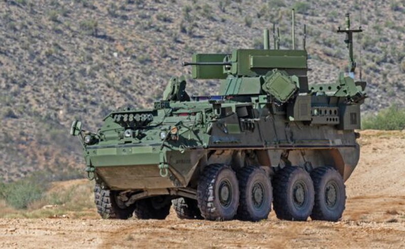 GDLS&Leonardo DRS Stryker Counter-UAS (C-UAS) insansız hava aracı savunma platformu.Stryker 8x8 apc gövdesinde Raythoeon Coyote füzeleri ve Moog 30mm otomatik toplu ukss ile donatılmış.Ayrıca Elektronik Harp donanımı da bulunan araç ayrıca bir adet de 7.62lmg ile donatılmış.