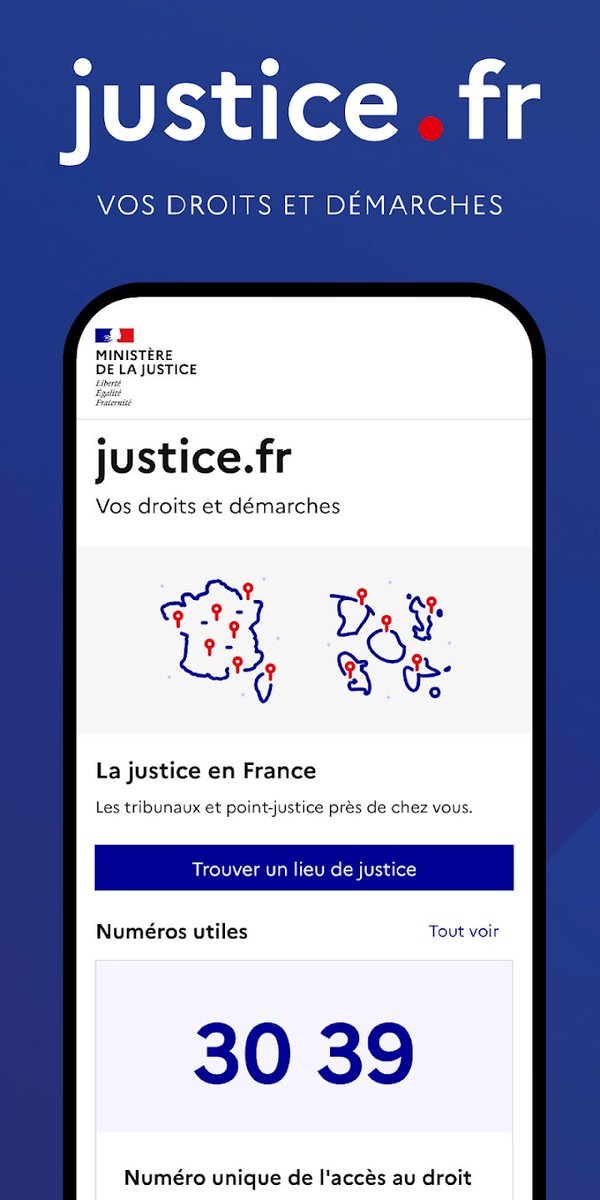 Gendarmerie_001's tweet image. #ApplicationMobile

Le ministère de la justice vient de lancer son application mobile permettant de s&apos;informer sur ses droits et obtenir des informations  fiables.
Toutes les infos sur le site  justice.fr : justice.fr/actu/applicati… 
👍
@justice_gouv