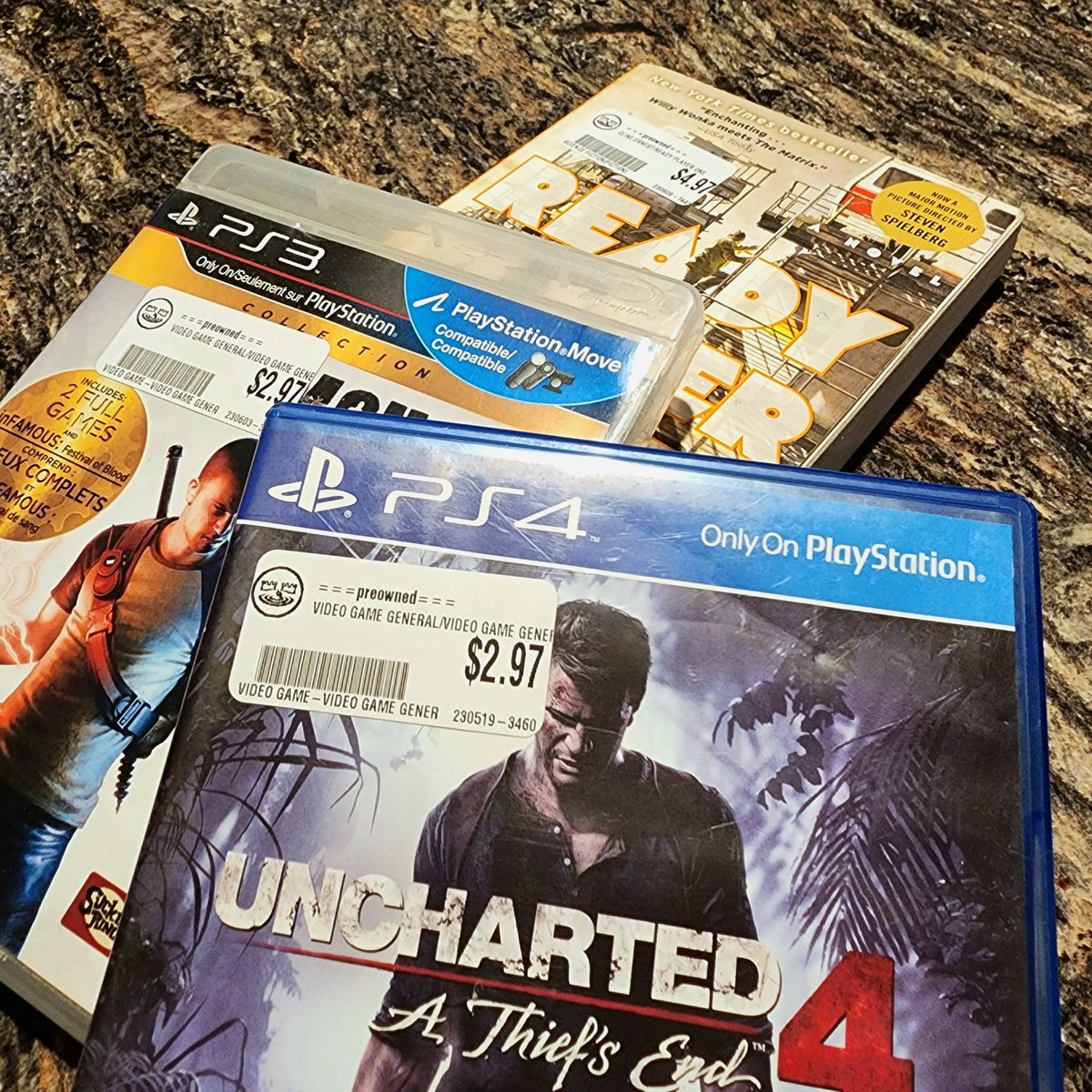 When you see games under $5, you go for it. Yes. We already have the Infamous collection, but we didn't have a case for it.
•
•
•
•
•
#uncharted #playstation #infamous #readyplayerone #bullmoose #finds #games #ps3 #ps4 #corpmassscottbook #cmsbook #videogames #reading #books