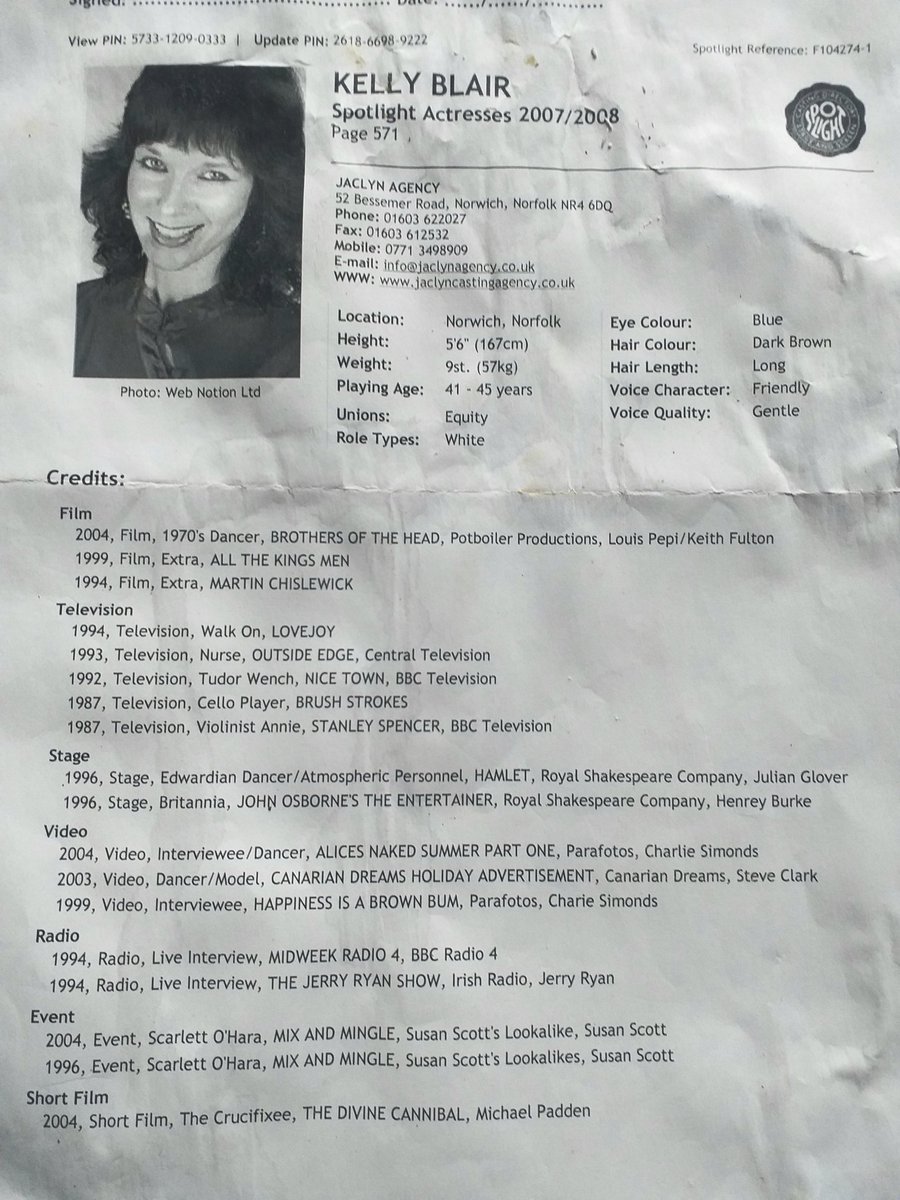 Bono66020372's tweet photo. My #Equityname is #Kellyblair because there was already an #Equitymember named #Lorraineward !! I first Became a #member of #centralcasting - #Thefilmartistsassociation in the early #1980s + i joined the #Londonlookalikeagency, #Limelight , #Jaclynagency #thebovverbootsagency +++ https://t.co/Ztd5YDAvBK