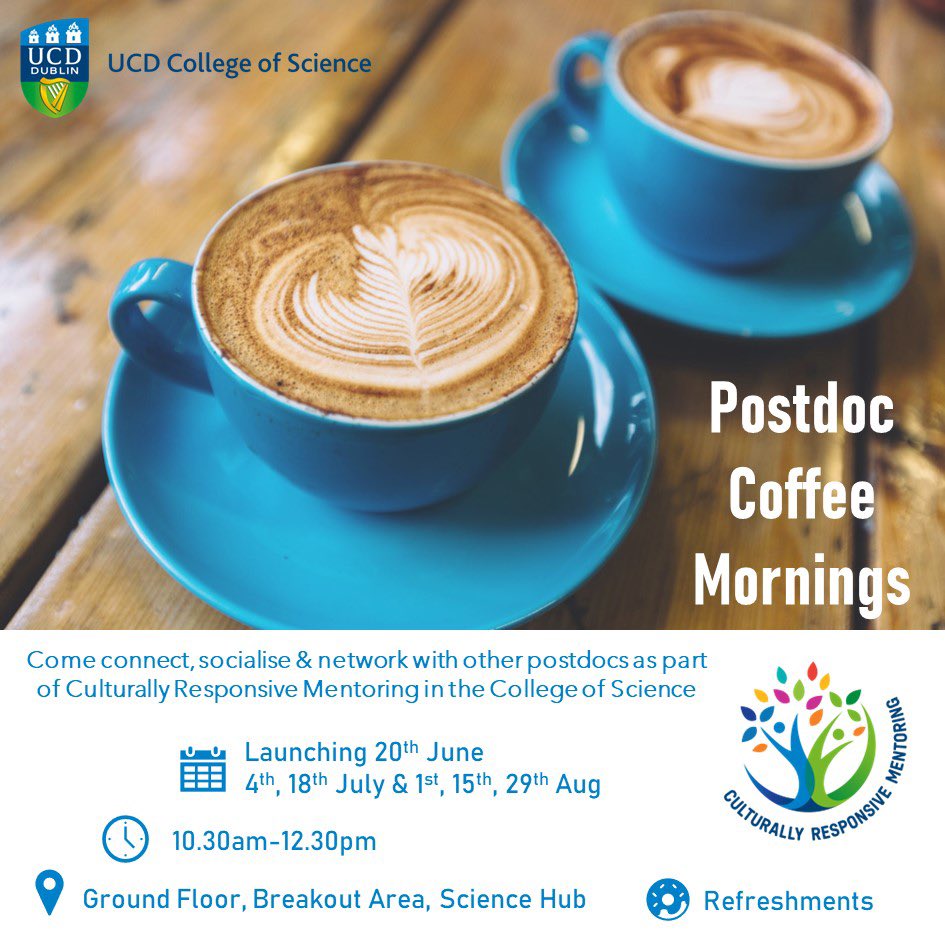 UCDCompSci's tweet photo. 📢 @ucdscience is hosting a work/social space for postdoctoral researchers every second Tuesday this summer at The Breakout Space on The Ground Floor in The Science Hub North.

☕️🥐 coffee, tea, pastries, and great connections await! 🤝

#PostdocNetwork https://t.co/ZhuQuJp0Yq
