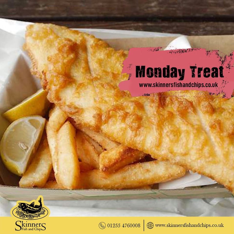 Monday Treat!

Call us or order online at skinnersfishandchips.co.uk

#fishandchips #fishandchipsclacton #foodie #clacton #food #chips #bestfishandchips #callandcollect #clactononsea
