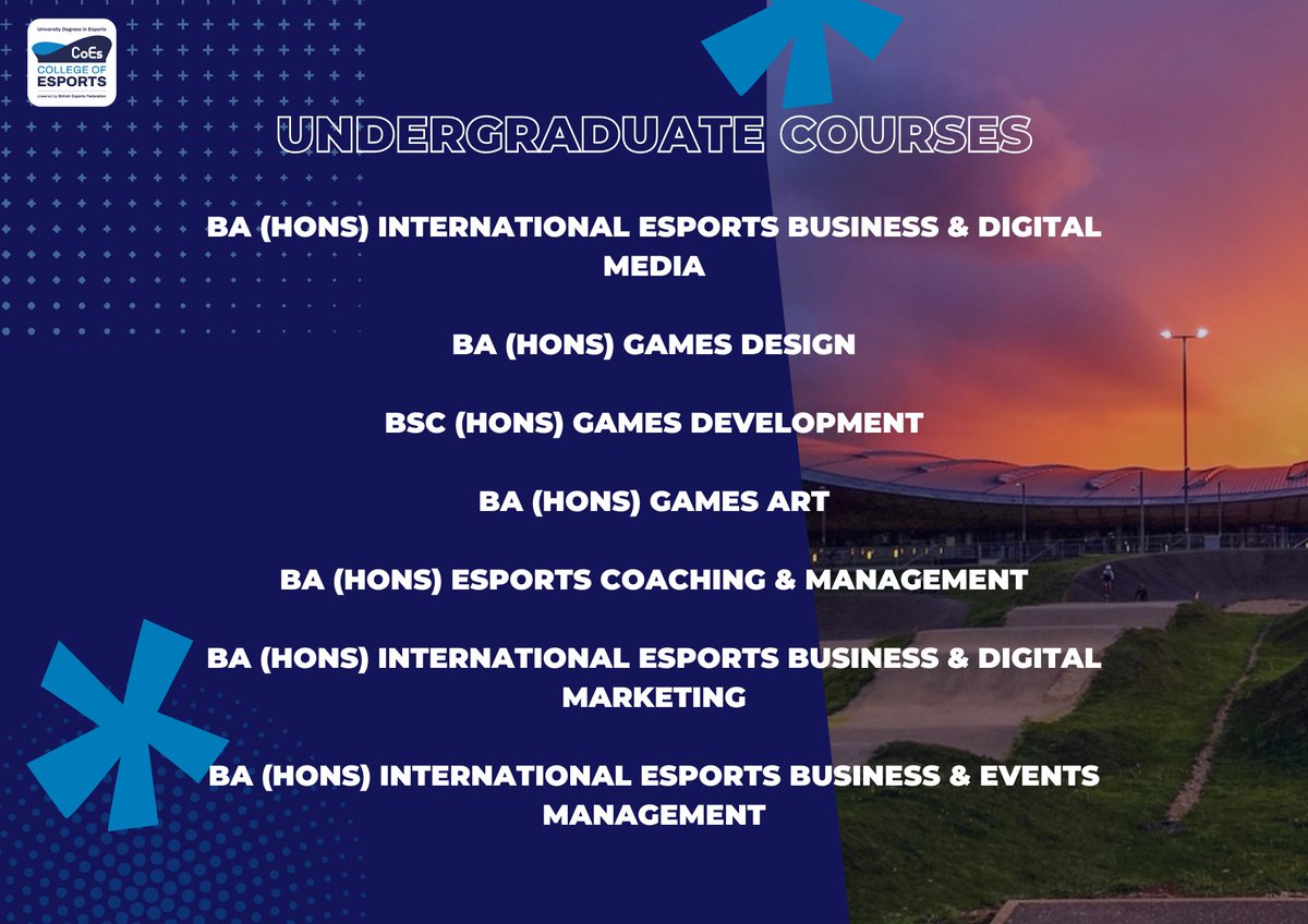 Wondered what courses we have at College of Esports?  

Find out more at our Open Day next week 👇🏼 

sign up today:  collegeofesports.ac.uk/21-06-2023/
