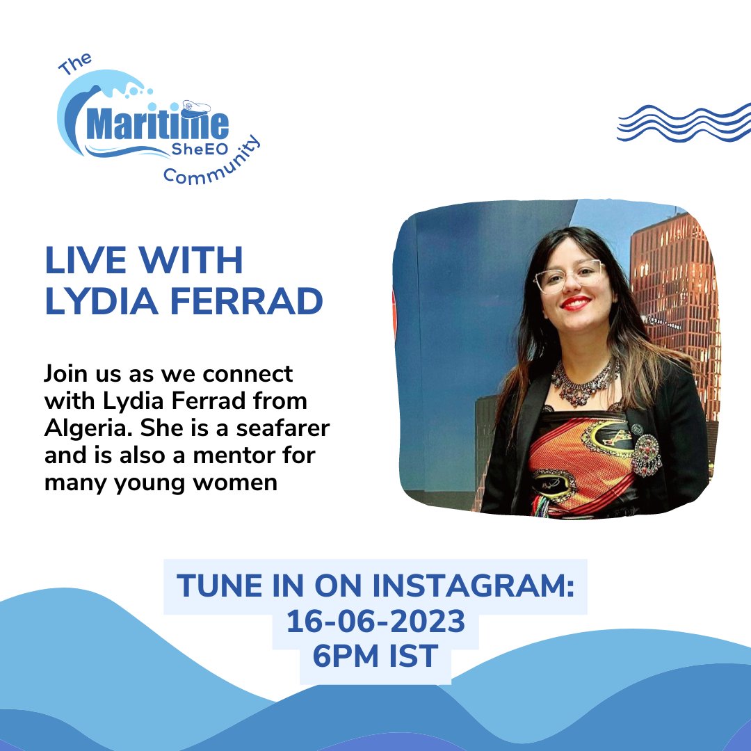 We're back with another Instagram Live! This time we have lydia ferrad with us. We will speak about her journey as #womeninmaritime and also speak about the #MaritimeSheEO community.

Follow us on Instagram if you haven't already!