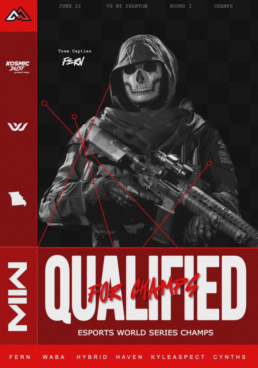 OzarksEsports's tweet image. We have officially qualified for Champs in @EsportsWSeries 

We will be competing in June 22nd V
Vs @NYCityPhantom 

For round 1 

#GoZarks | #RedReign