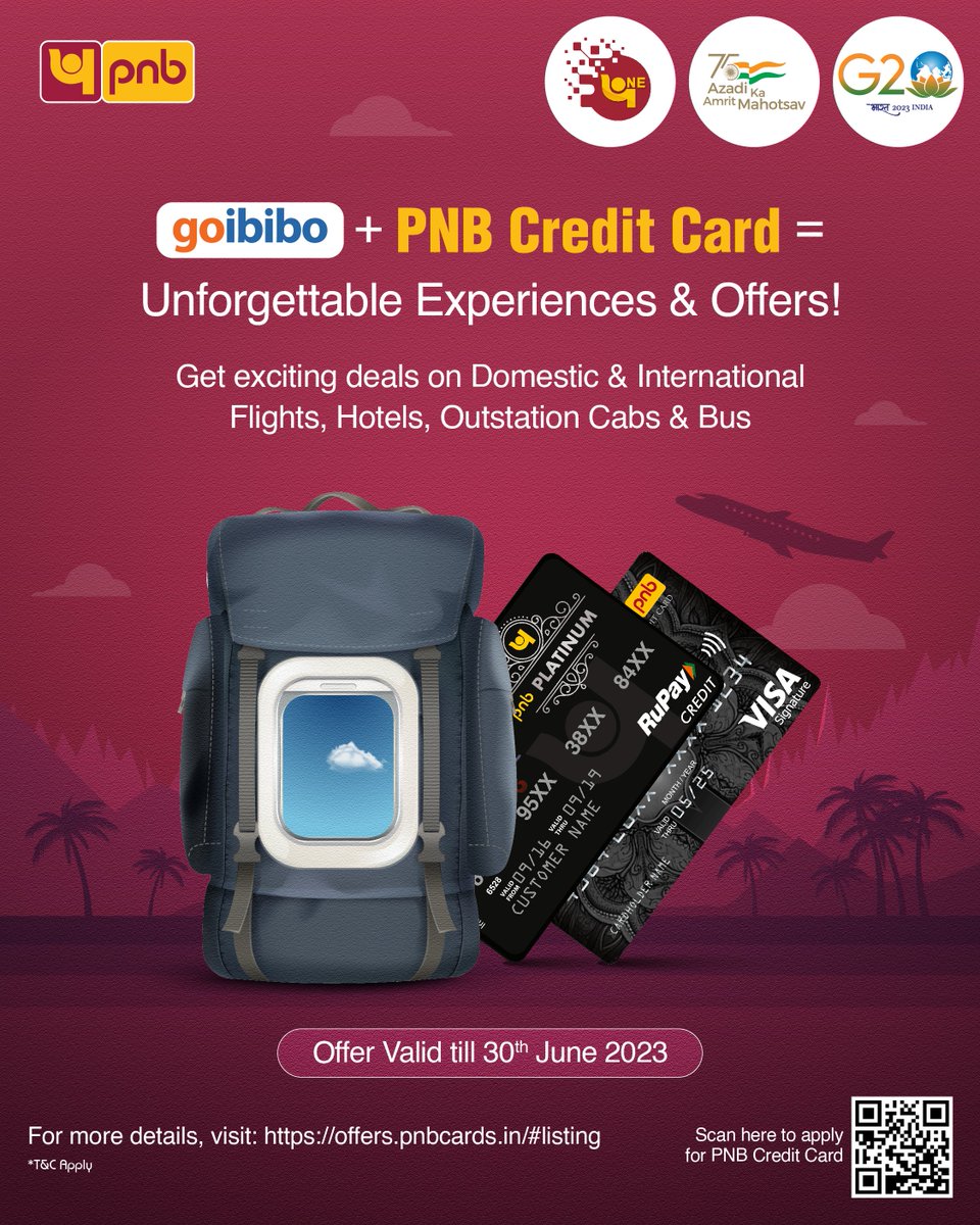 Punjab National Bank on Twitter "Travel in style with Goibibo and get