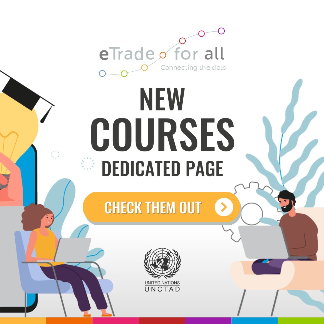 📢Our eTrade for all online platform now features a brand-new Courses page!

Discover a one-stop info shop for all things e-commerce and the digital economy, offering courses, workshops, seminars, and more from our 35 #eTradeforall partners.

Check it out: etradeforall.org/courses/