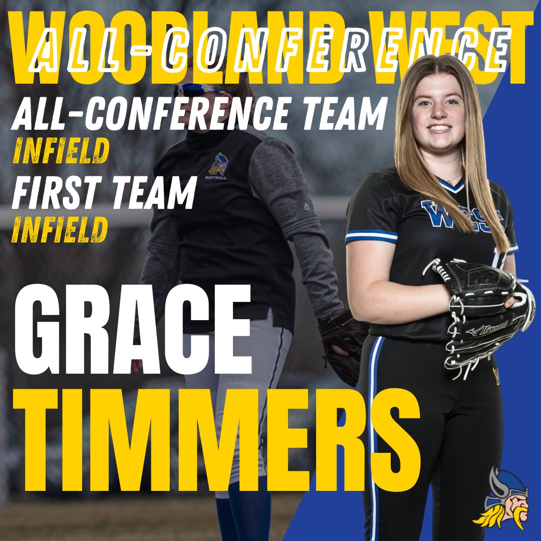 NBWAthletics's tweet photo. Congratulations to Grace Timmers for being awarded Woodland West All-Conference Team Infield as well as All-Conference First Team Infield! Wonderful work Grace! #GoVikes #AllConferenceTeam #FirstTeam https://t.co/HOESn4y2cc