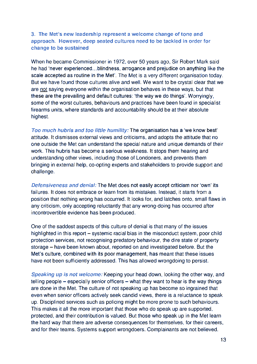 "Worryingly, some of the worst cultures, behaviours and practices have been found in specialist firearms units, where standards and accountability should be at their absolute highest." #CaseyReview #accountability @MetPoliceUK
bit.ly/casey-review-2…