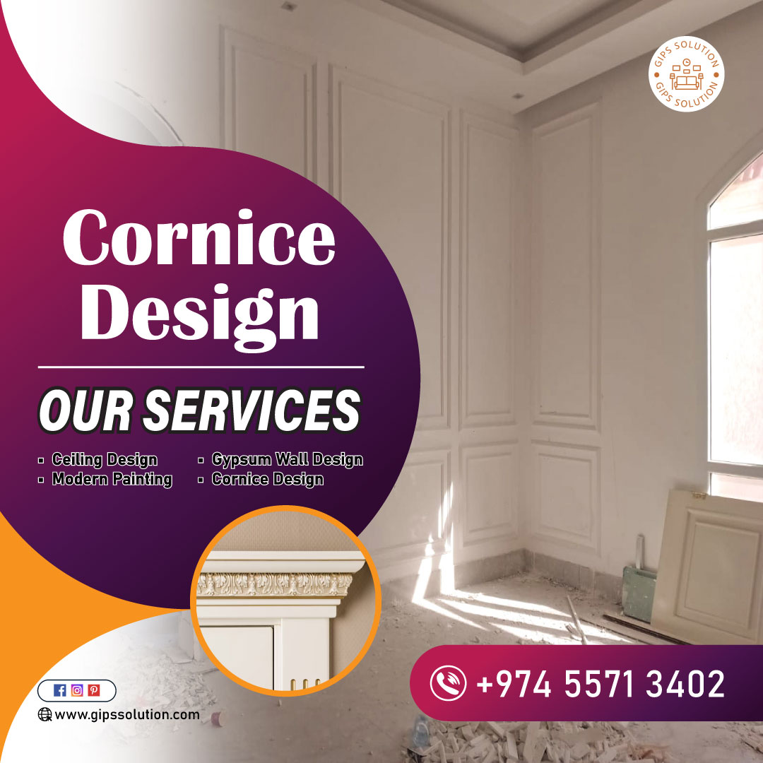 Our Cornice designs offer the ideal combination of form and purpose. 
Contact Information
Phone: +974 55713402
Email: contact@gipssolution.com
Our Website: gipssolution.com
.
.
#indoor #outdoor #decor #ElegantDecor #CorniceDesign #InteriorTransformation #Interior
