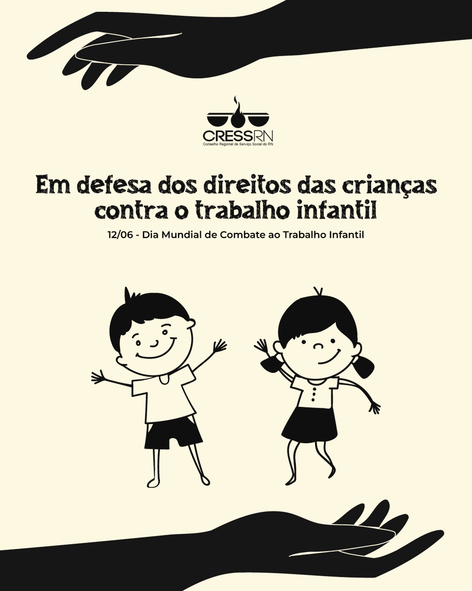 Cress_RN's tweet photo. 📷 O 12 de junho foi instituído pela Organização Internacional do Trabalho em 2002, data da apresentação do primeiro relatório global sobre o trabalho infantil na Conferência Anual do Trabalho. https://t.co/p8qjfvkWHG