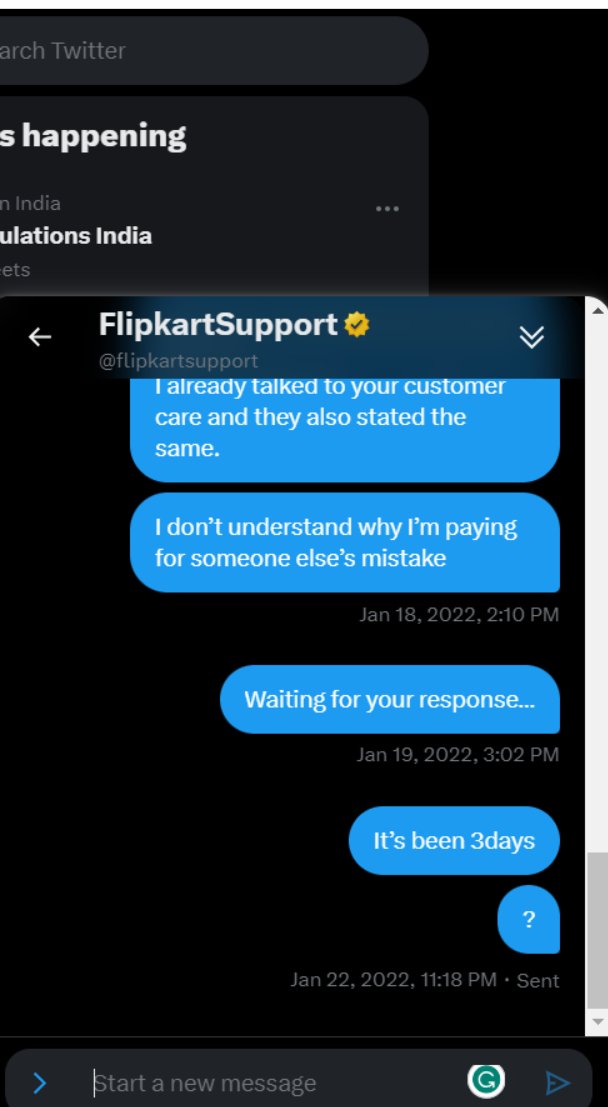 Arnav_IG's tweet photo. @flipkartsupport What's the point, you won't even reply there.
This is the screenshot of the last issue
Flipkart is becoming scamming e-commerce website day by day. https://t.co/nFKQ4qDeee