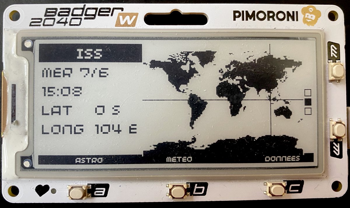 KitingFree's tweet photo. @TheMagPi My latest Pico project: an e-paper info-screen for all the essential data flying around (ISS location, weather forecast, CO2 level, Moon phase, Strava perf, etc.) https://t.co/pSc1GjTpzH https://t.co/tCEbhTOEwr