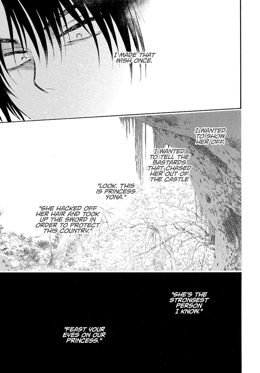 didn't think the scene where hak says he wants to show off yona to the world would make a comeback in such a poignant moment. loved this chapter so much 