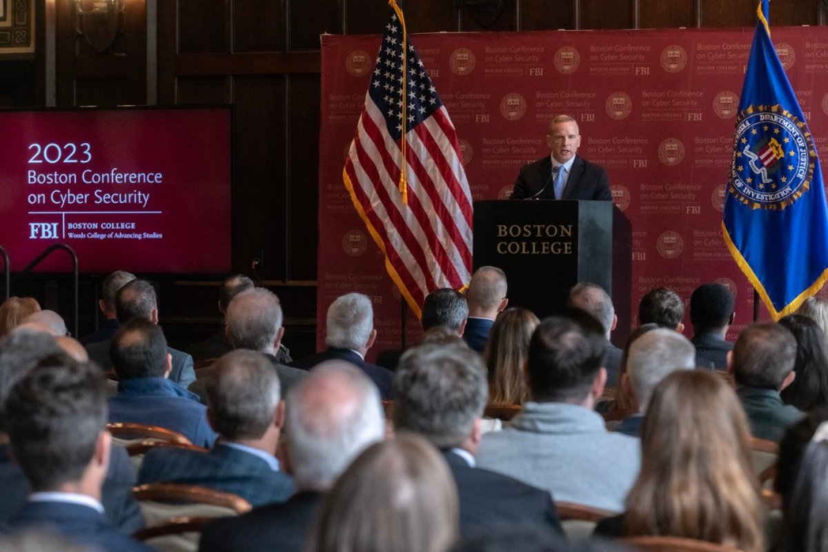 .@FBI Deputy Director Paul M. Abbate delivered the keynote address at the seventh annual Boston Cyber Security Conference, hosted in partnership with @BCcybersecurity. on.bc.edu/3WYrjNi