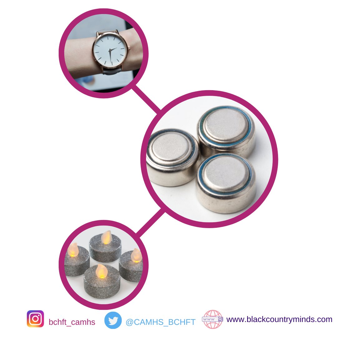 CAMHS_BCHFT's tweet image. Let&apos;s talk safety this #buttonbatteryawarenessday 

Did you know that many remote controls, children&apos;s toys, key fobs, watches and LED candles run off button batteries?

It&apos;s important to make sure battery compartments are secure, and spare batteries are stored safely.

#safety
