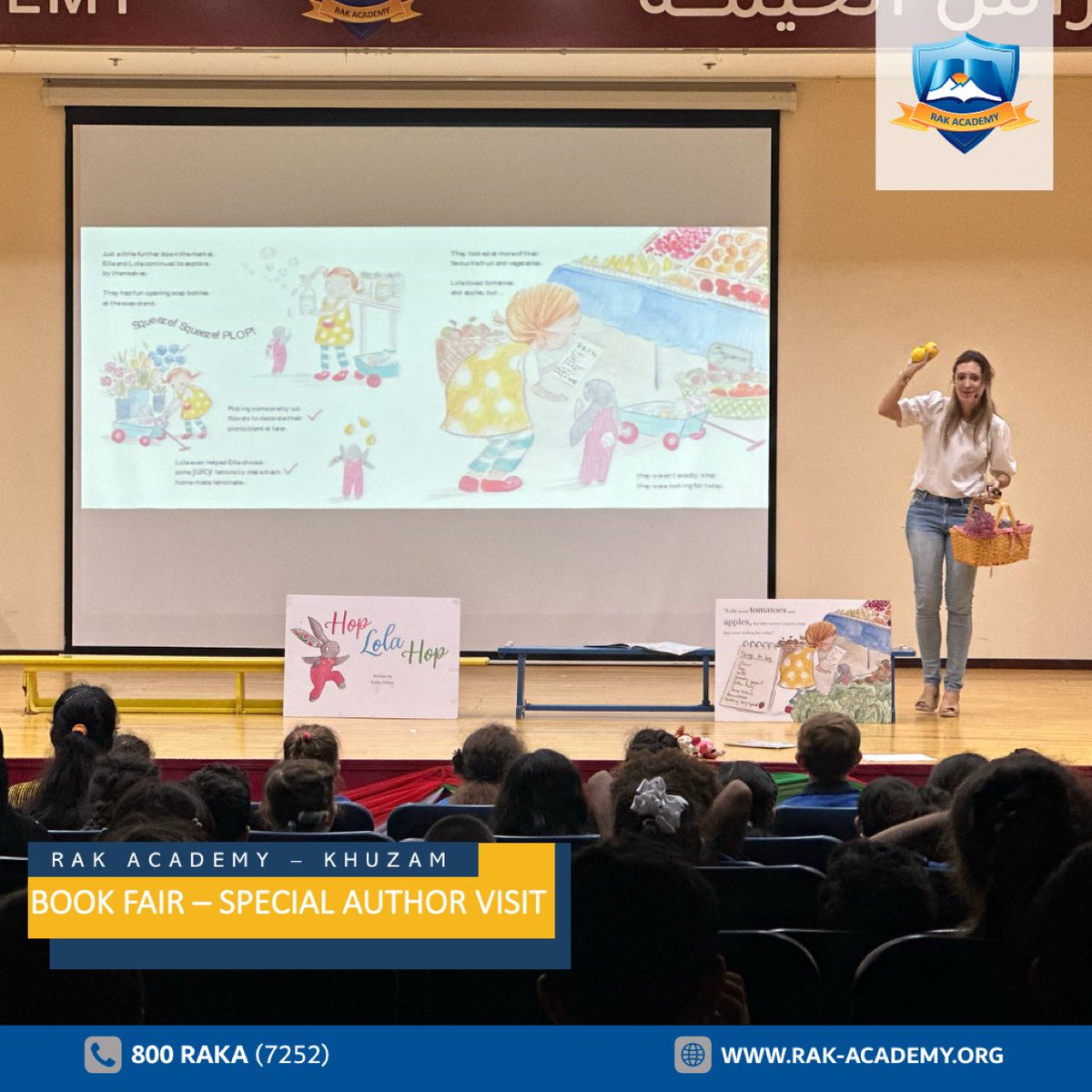 rakacademy_raka's tweet photo. 📚✨ A Remarkable Start to our Book Fair Week! 🎉✨ Today, we were honored to have a special author visit from Ms. Kathy Urban ! 🤩
A massive shout-out to @magrudys for their incredible collection of books and stories. 🙌📚 

#rakacademy #raka #rasalkhaimah #khuzam #BookFairWeek https://t.co/6UslfD4rdI