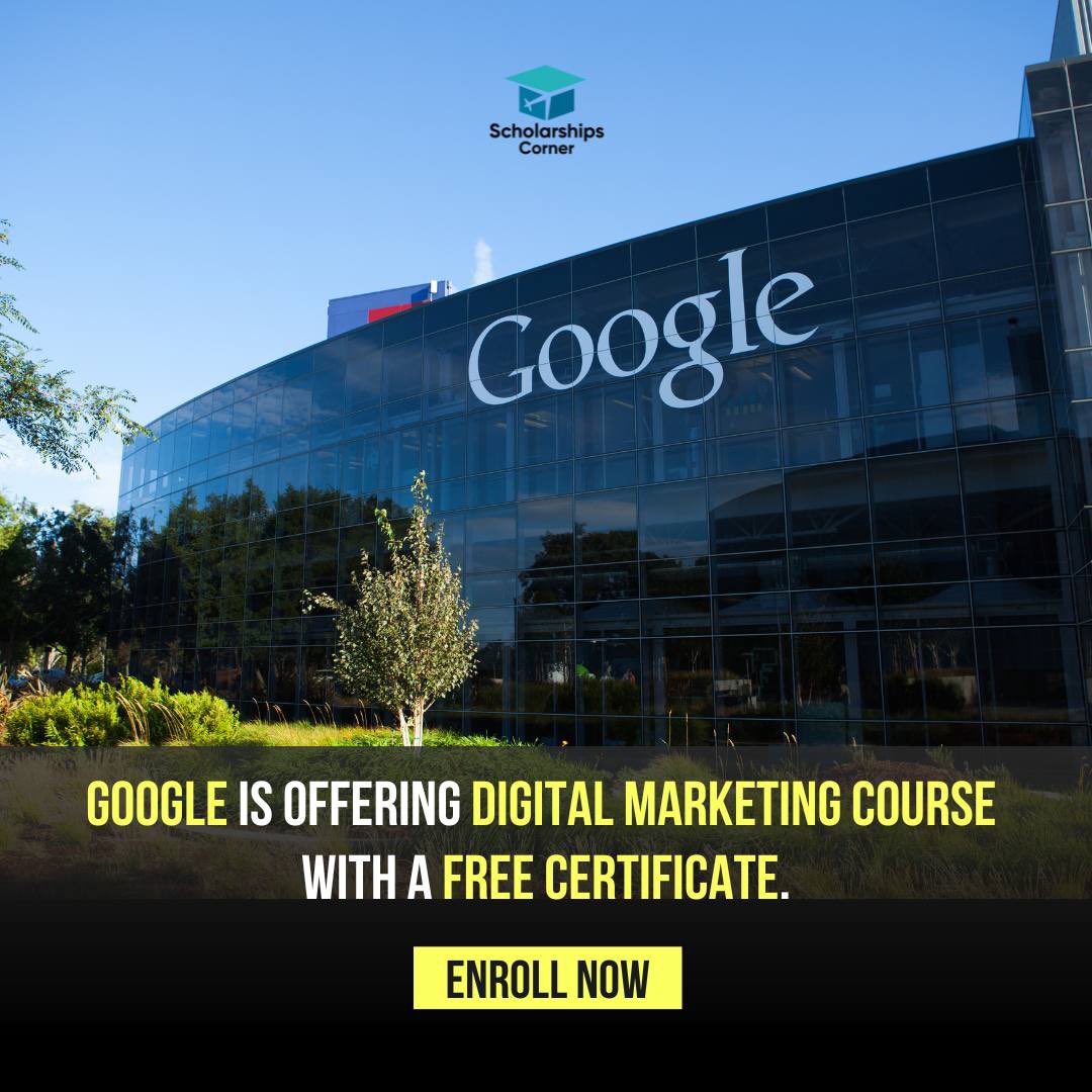 Google Free Digital Marketing Course with a Free Certificate

Learn the fundamentals of digital marketing to help your business or career.

Enroll Now: scholarshipscorner.website/google-free-di…

No registration fees, No deadline, and anyone can join.

#ScholarshipsCorner #googledigitalgarage