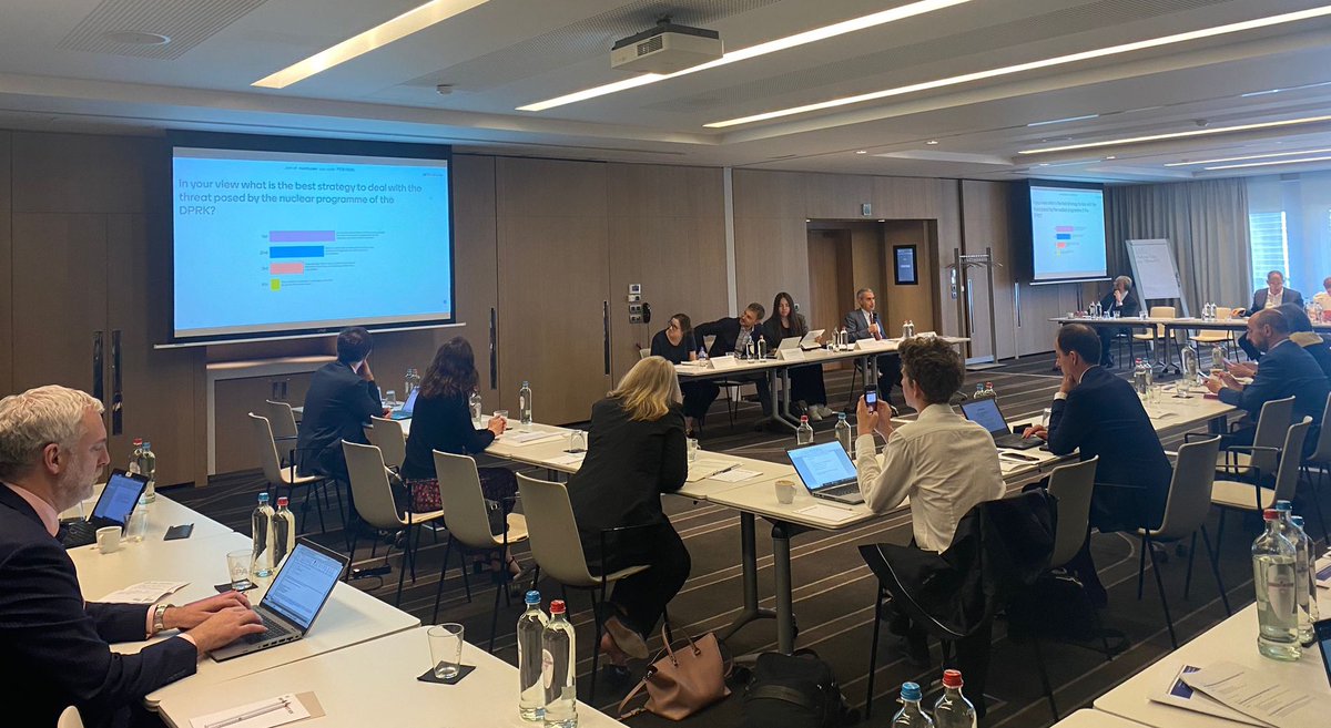 EU_NonProlif's tweet photo. The third session focused on #Nuclear proliferation versus #Extented deterrence in #North-East Asia – with Ettore Greco @IAIonline, Elisabeth Suh @dgapev, @AntoineBondaz @FRS_org and Nicola Leveringhaus @KingsCollegeLon https://t.co/dcQphGEScK