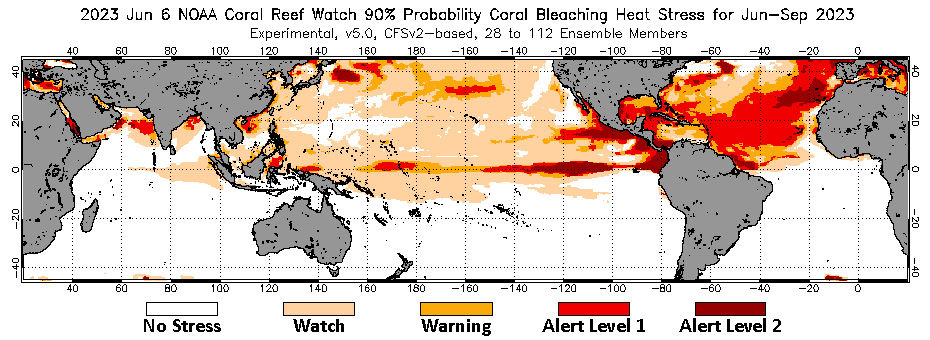NOAA has officially announced an El Niño Advisory. Significant, coral bleaching-level heat stress is already present in the eastern Pacific Ocean, and more is expected. coralreefwatch.noaa.gov/satellite/blea… @CoralReefWatch @NWSCPC