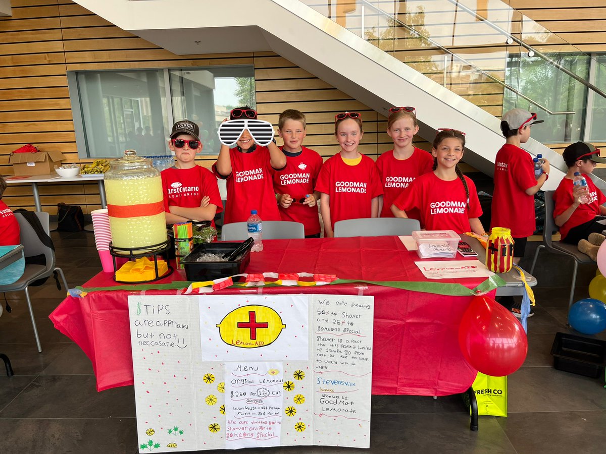 neaters77's tweet photo. 1/3 So proud of our @PsStevensville @dsbn #entrepreneurial crew participating in @BrockUniversity @GoodmanSchool #lemonade #project #sales https://t.co/2TzDdHmhpx