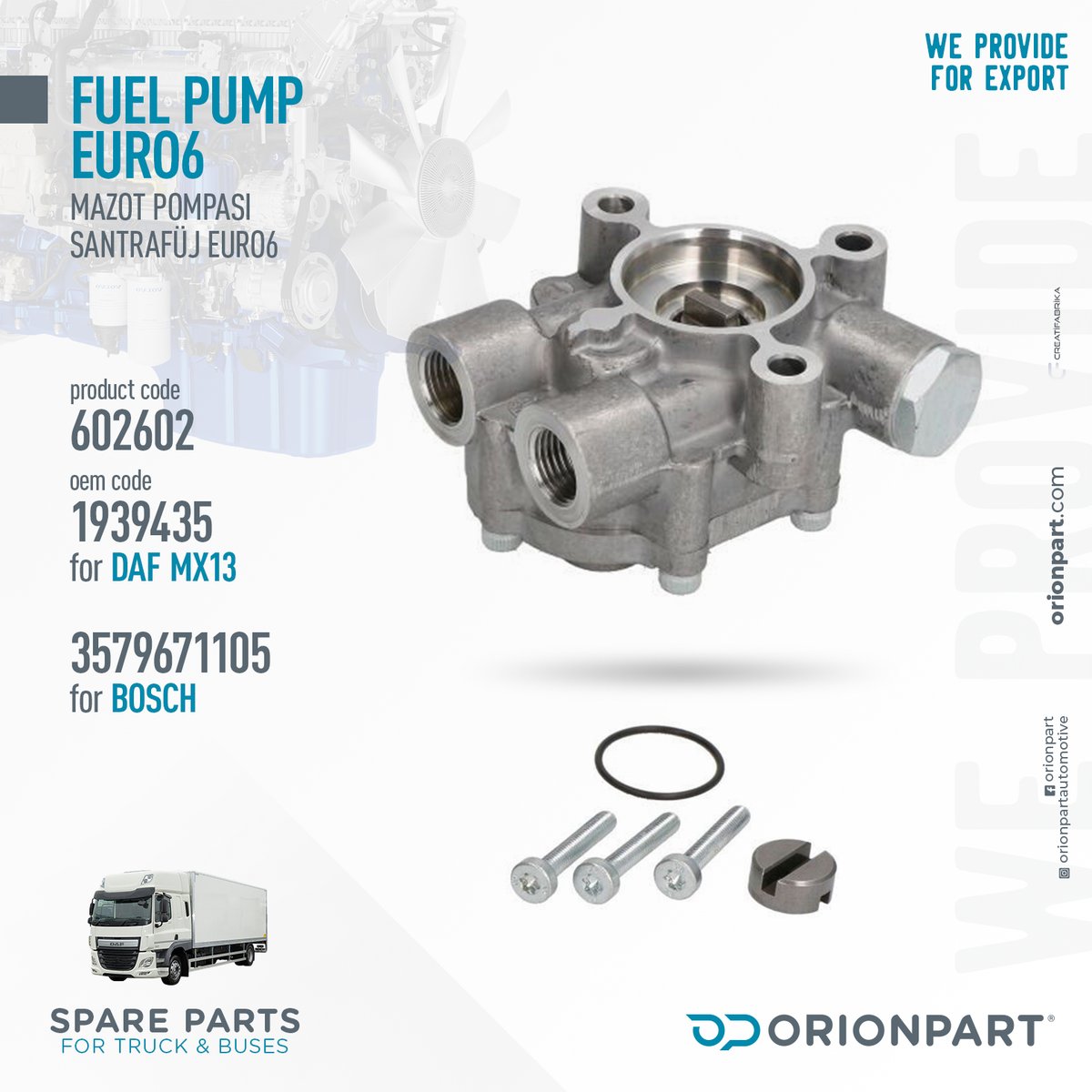 Orion_part's tweet photo. Development always brings us forward and quality.
DAF MX13
Fuel Pump Euro 6 
Oem : #d1939435 #b3579671105
WE PROVIDE - FOR EXPORT
Contact Us
+90 332 238 96 34
https://t.co/DOQEAqoVjo
#orionpartautomotive #daftruck #paccar #fuelpump  #daf #wabco #zf #euro6 #Bosch https://t.co/o5WbF2dVlU