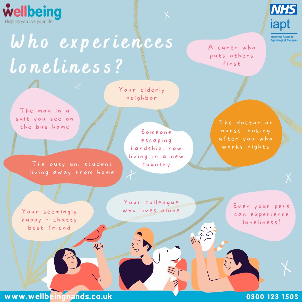 This week is Loneliness Awareness Week (12th-18th June)

For details on any of our FREE socials events, please visit our website:
wellbeingnands.co.uk/norfolk/commun… 

# Lonelinessawarenessweek #nhs #wellbeing #talkingtherapies #support #socialevents