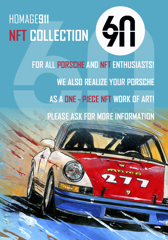 HOMAGE 911      

#Porsche #porsche911turbo #porschecup #nft #nfts #cryptoart #digiralart #nftbuyers #NFTCollection #nftcollectors #NFTCommunity #NFTartists #NFTNYC #NFTProject #buynft #motorsport #Racing #LeMans24 #LeMansEurosport #911RSR #75YearsPorsche #DrivenByDreams #911RS