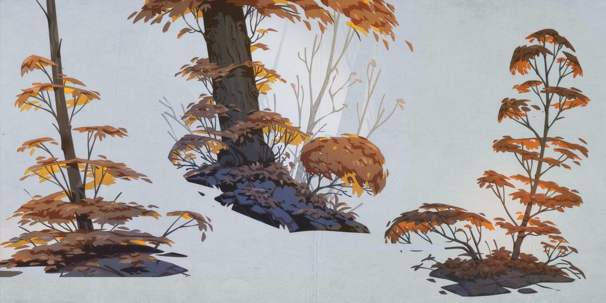 no humans tree mushroom outdoors grey background scenery leaf  illustration images
