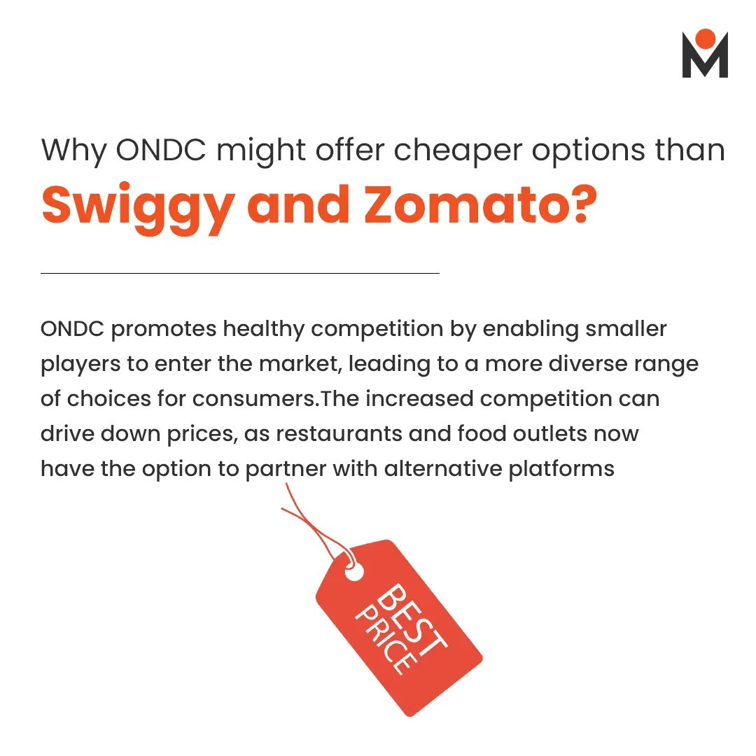 masterinfotech_'s tweet photo. ONDC: A game changer for e-commerce!
Discover how it's impacting Swiggy, Zomato and your food choices. Find out why it's bringing you more options at affordable prices.🍔🍕💰
#ondc #digitalecommerce #swiggy #zomato #fooddelivery #competition #fairmarketprice #affordableoptions https://t.co/AMt21DEUcO