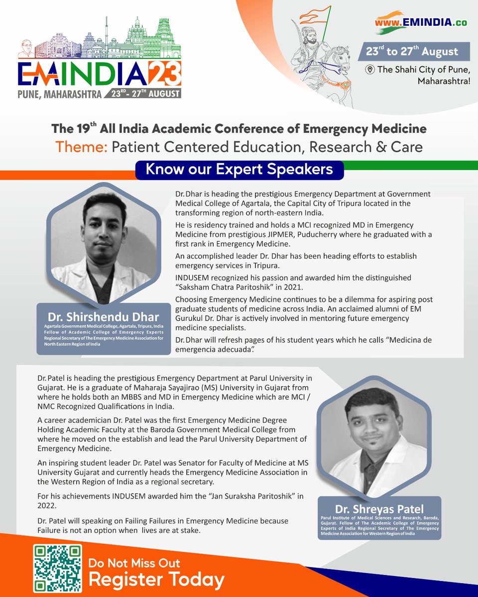 "The Voice of India is the Pride of India"
is the decorated Theme of Professor Dr. Praveen Aggarwal National CME.

Know our distinguished speakers.
<a href="/DharShirshendu/">Shirshendu Dhar</a>
<a href="/skpmdem/">Shreyas Patel</a>

Do not miss out on top academics! 
Register today! 

Link: emindia.co