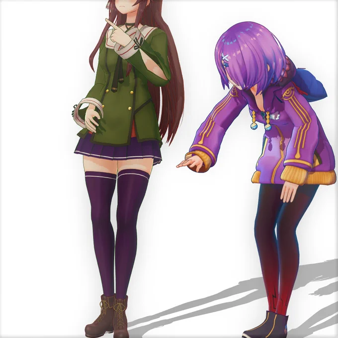 「ちょっと丈短くないですか?」 「・・・」  #なとあーと #あずきそあーと (C)Appland, Inc.