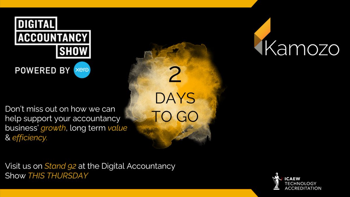 KamozoApp's tweet photo. 2 days to go: #DigitalAccountancyShow, Battersea, Thursday, Stand 92
Whatever challenges your practice faces, our aim is to support you in achieving your goals
We're keen to learn about your business and how we can provide insight and opportunity

#Kamozo @showaccountancy #DAS23 https://t.co/ikOgWJGp49