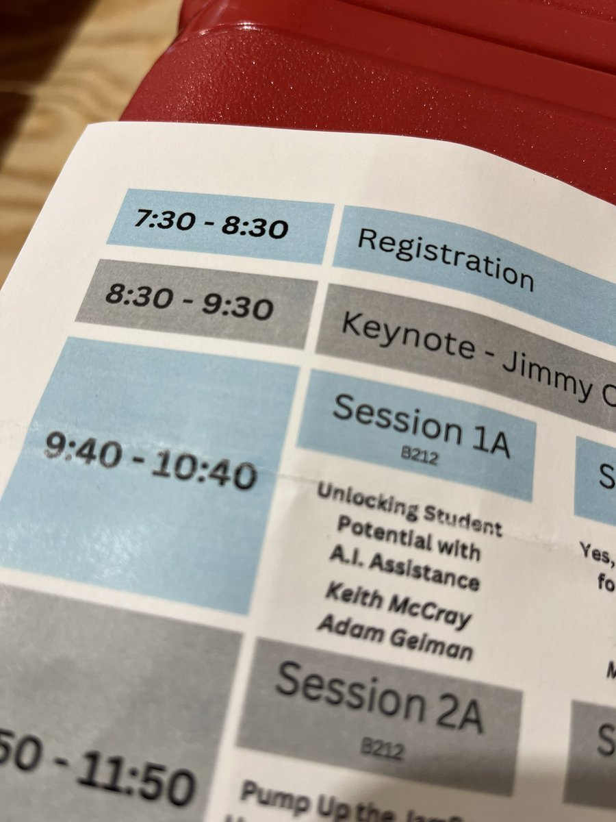 Recalibrating w/ @casas_jimmy and collaborating with fellow educators at the #LIFTED2023 Conference! Looking forward to presenting w/ @KMcCray85 Unlocking Student Potential w/ #AI Assistance!