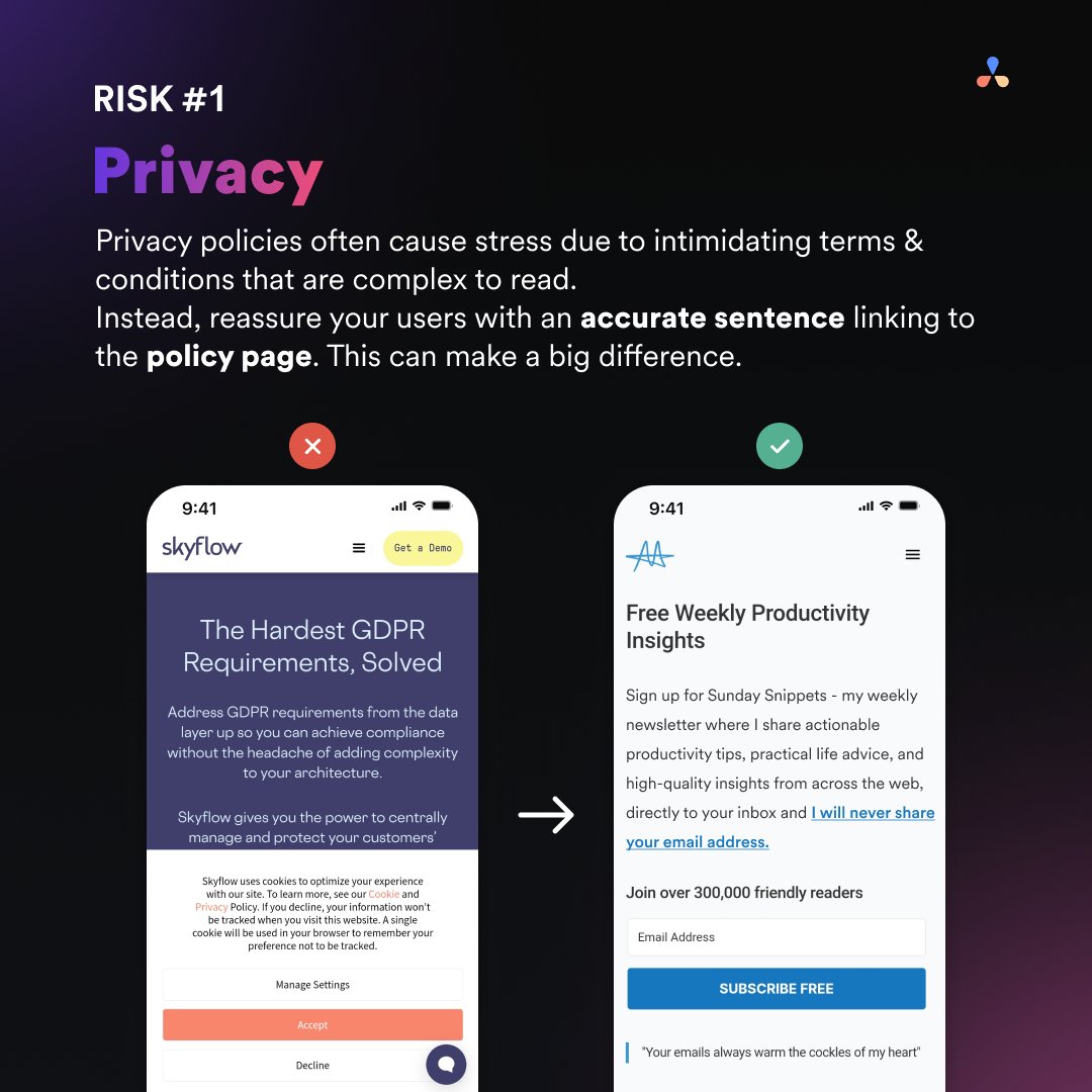 able_hq's tweet image. Build trust to boost conversions! Understanding your customers is crucial for an enhanced experience. Mindful copy and call-to-actions can make a big difference in handling customer objections.
#WebsiteDesign #uiuxDesign #ObjectionHandling