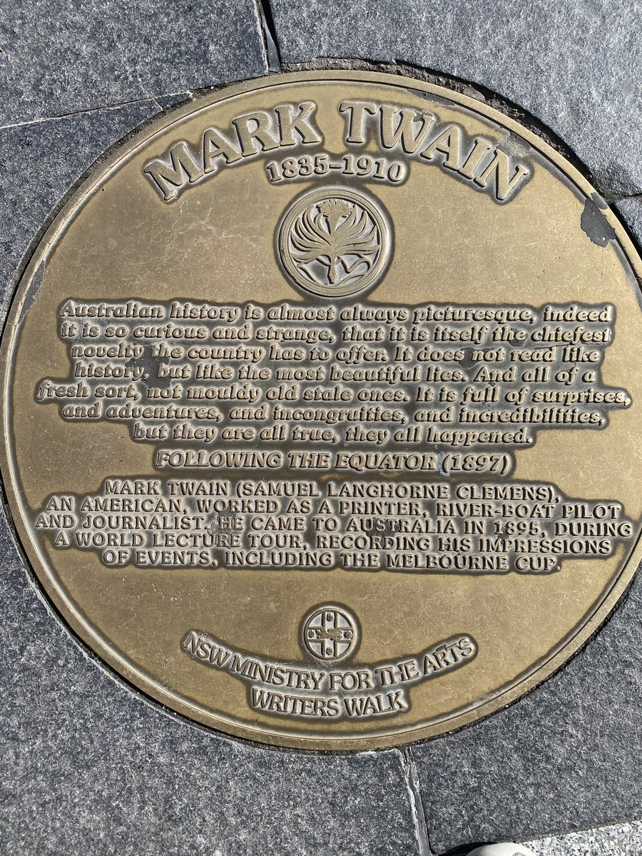 DrChambersECSU's tweet photo. Did you know Mark twain spent time in Australia? #sydneyaustralia #marktwain #booklover #bookstagram https://t.co/AmcMgF5YEm