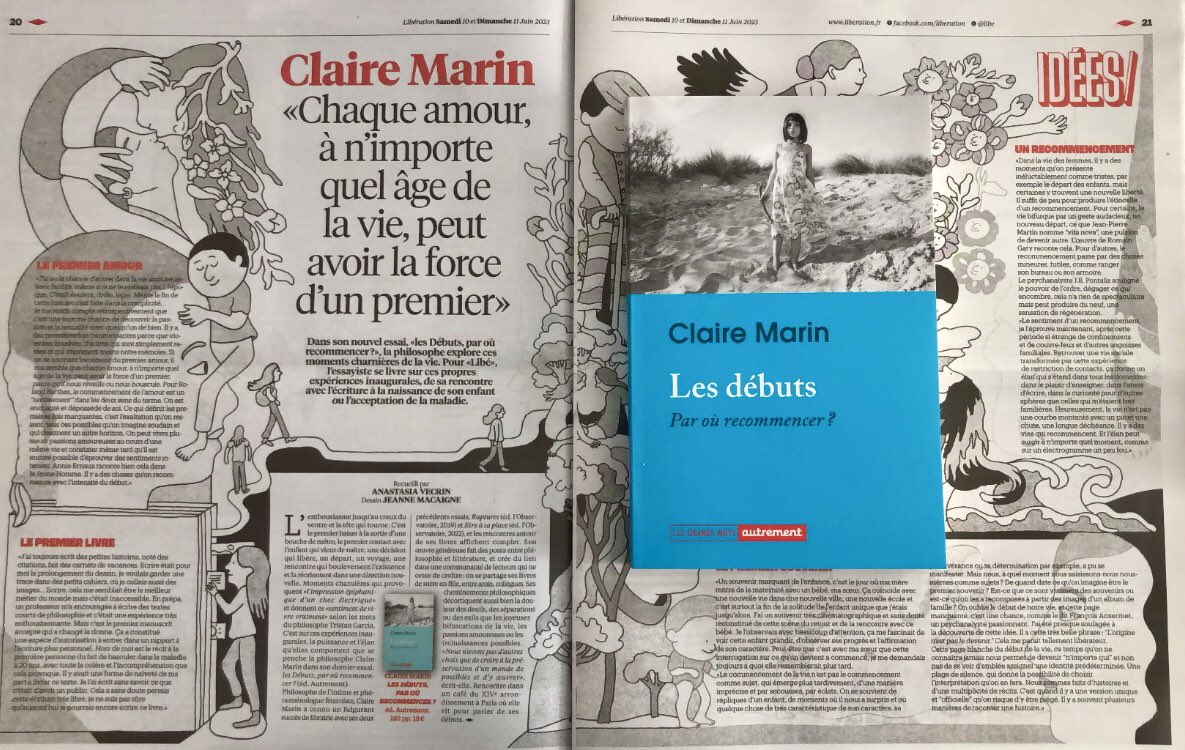 Claire Marin, « Les Débuts » @EdAutrement 
Double page dans @libe !