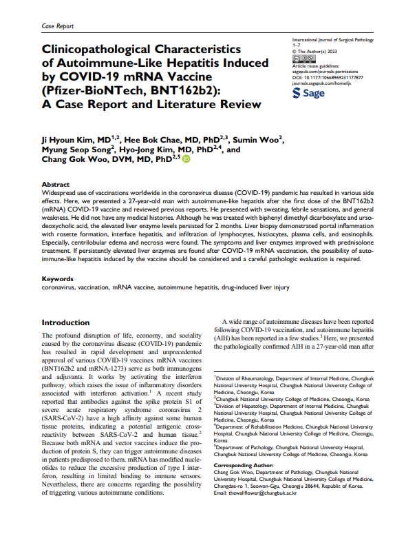 Adverse Reports on Twitter "Autoimmune Hepatitis caused by Pfizer