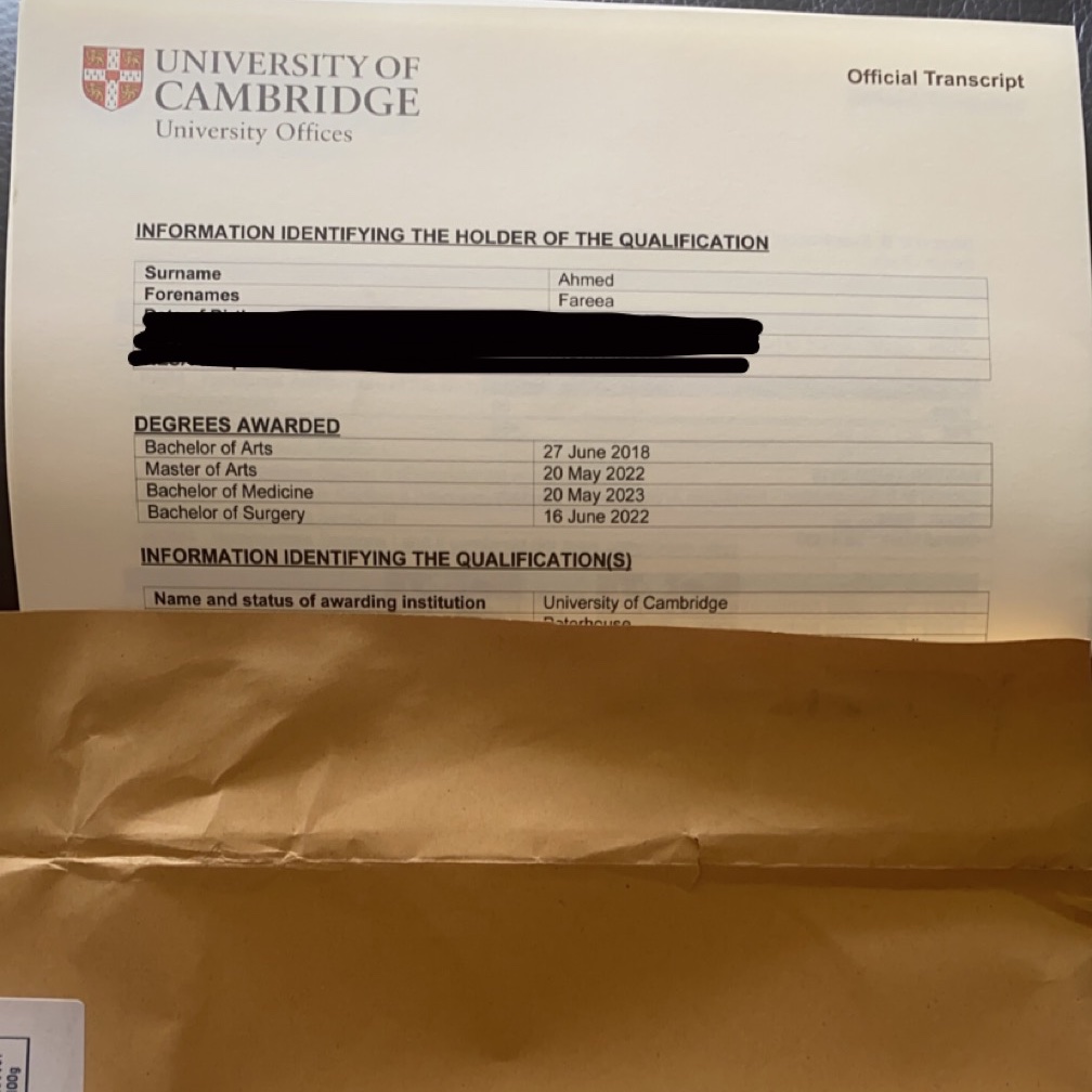 4 Cambridge degrees. My biggest achievement in life so far, @Cambridge_Uni 🥰