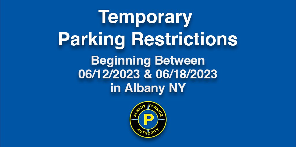 Please Be Aware: Parking Restrictions beginning in the City of Albany, NY between 06/12/2023 - 06/18/2023: parkalbany.com/news/emergency…

#WheretoPark #DowntownAlbany #AlbanyNY