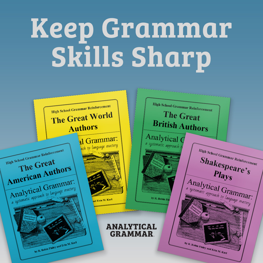 WriteShop's tweet image. Has your high school student completed a grammar program but still wants a refresher to keep their skills sharp? We offer four themed books in our High School Grammar Reinforcement lineup! Learn more on our website:
 
bit.ly/3ChCSFJ

#AnalyticalGrammar #HomeschoolGrammar