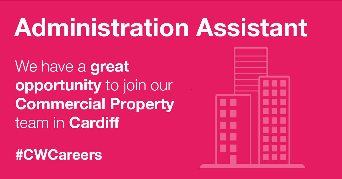 ClarkeWillmott's tweet photo. Our Commercial Property team are looking for an Administration Assistant to provide support in their busy #Cardiff office. This role is perfect for someone who has previous experience in an office environment &amp; is an effective communicator. 
Find out more: https://t.co/mEN8iILDCP https://t.co/N6uzJEvUIV